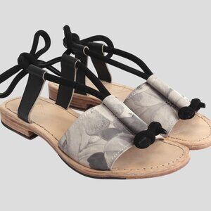 John Fluevog River Limpopo Floral Tie Up Dress Sandals